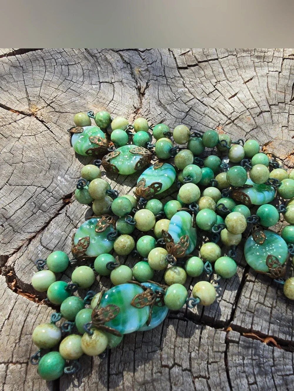 Antique Victorian Glass Bead Necklace